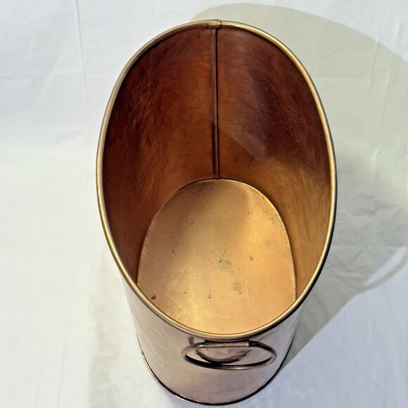 Copper Coated Stainless Steel Oval Bucket w/ Hammered Finish ~ Baja Collection - Picture 5 of 7